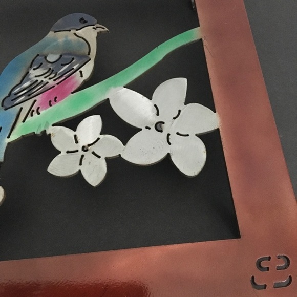 Open Steel Frame Bird Cutout Dogwood Wall Decor - Picture 9 of 16